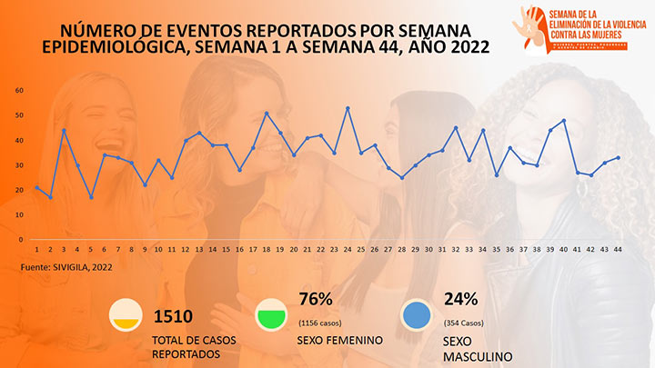 Casos de notificación de Violencias Basadas en Género en la ciudad./Gráfico: cortesía