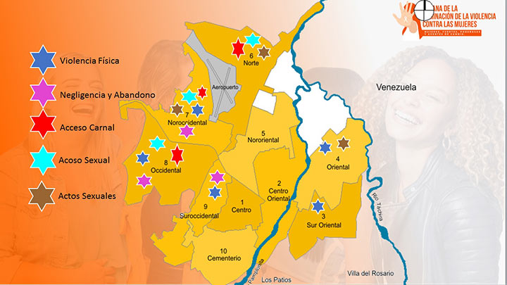 Estas son las comunas en las que más se han notificado casos de Violencias Basadas en Género./Gráfico: cortesía