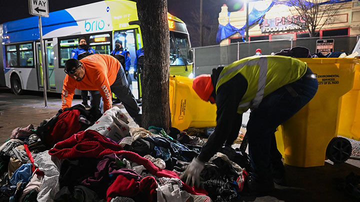 Cientos de migrantes están expuestos a temperaturas bajo cero./Foto: AFP