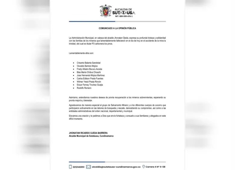COMUNICADO - MINEROS 