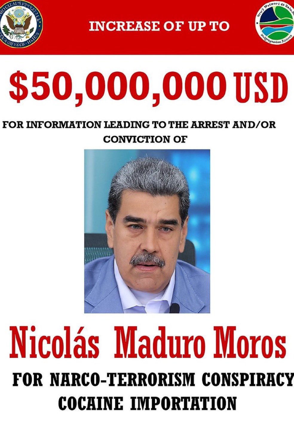 Recompensa Maduro 50 millones