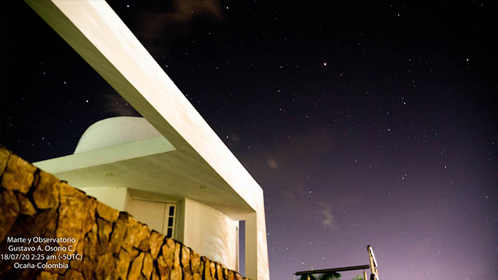 Marte y el observatorio en Ocaña.