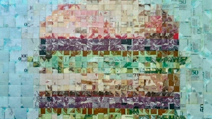 Realidad recreada con billetes