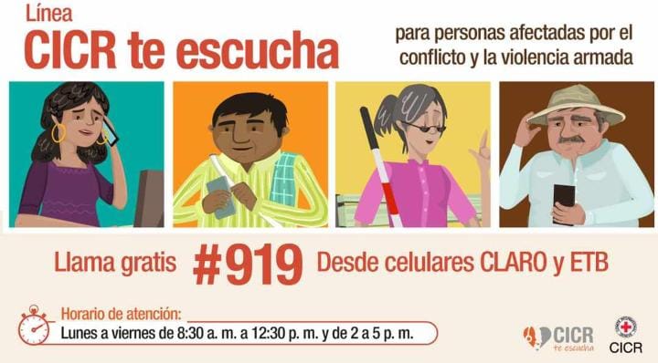 CICR estrenó línea de orientación a víctimas./Foto: cortesía CICR