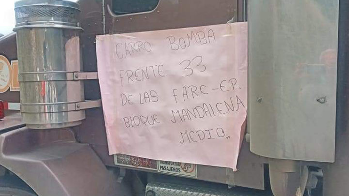 Carro con explosivos en Ocaña. 