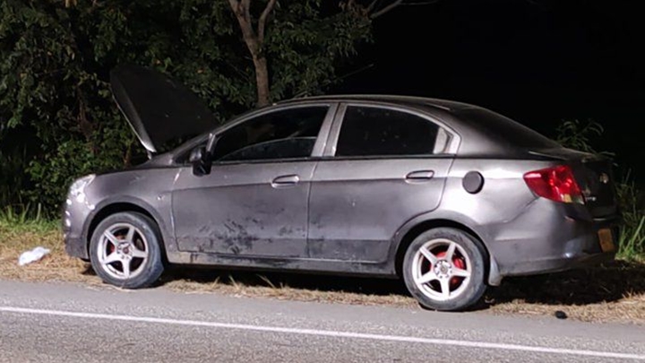 El carro que querían incinerar.