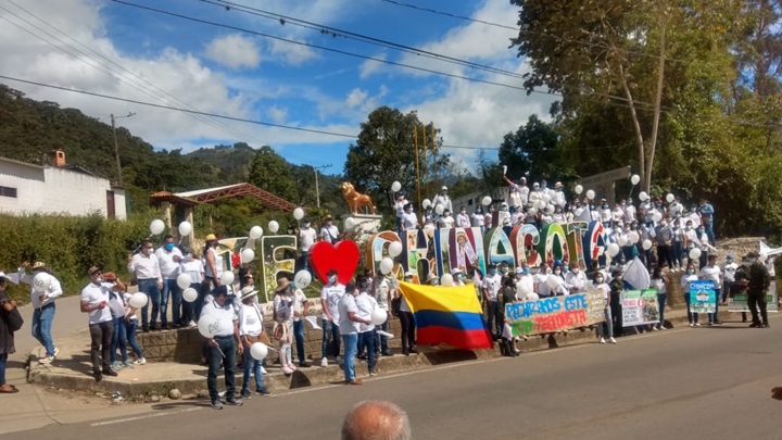 Marcha por la paz en Chinácota.