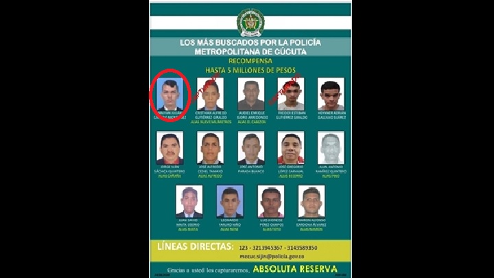Uno de los carteles de los homicidas más buscados.