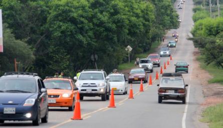 Congestión en la vía a El Zulia