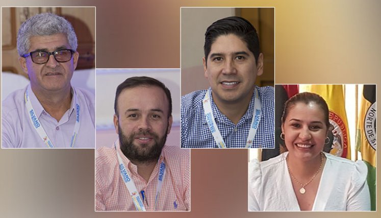 Antonio José Marín, alcalde de San Cayetano, José Luis Duarte C., alcalde de Chinácota, Wilden Fabián Capacho, alcalde de Labateca, Corina Durán, alcaldesa de Tibú