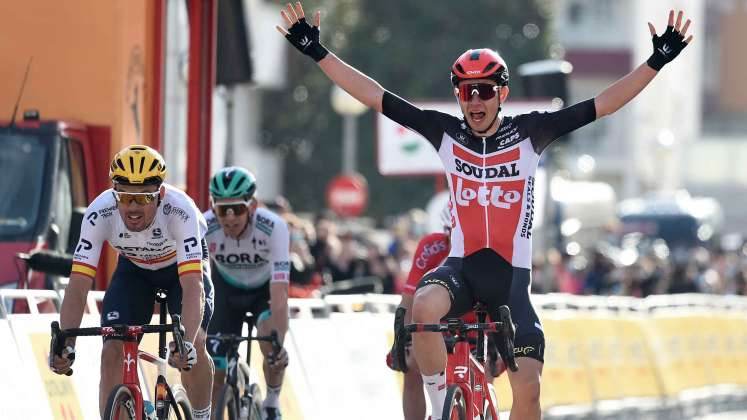 Andrea Kron, ganador de la primera etapa. AFP