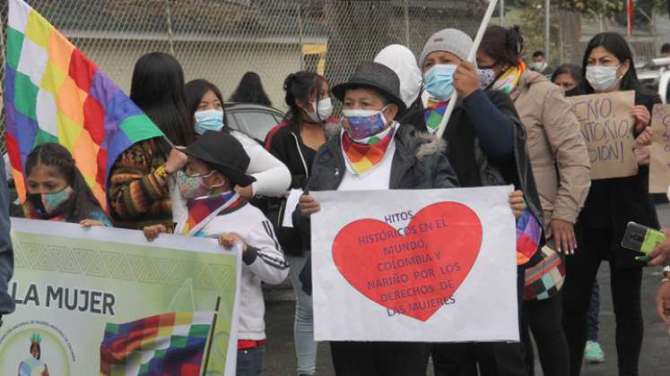 En Nariño como en otras regiones del país se cumplieron jornadas de protestas contra las agresiones a la mujer y para reclamar justicia./ Foto. Colprensa