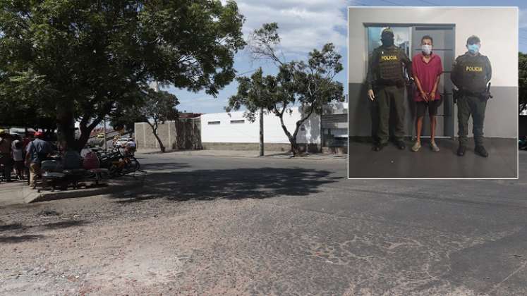 La Policía capturó a Darwin Landazábal con el cuchillo que usó en el hecho.