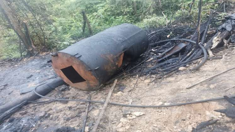 Las estructuras fueron halladas en zona rural de Tibú.