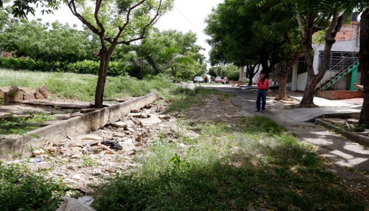 Los habitantes de La Concordia se encuentran totalmente incomunicados con el barrio Aeropuerto por los graves problemas en la vía, que está destruida, con maleza y huecos profundos./Fotos Alfredo Estevez/ La Opinión.