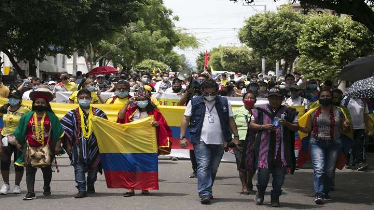 La movilización se inició en los alrededores del Hospital Universitario Erasmo Meoz hasta llegar al parque Santander. / Juan Pablo Cohen/ La Opinión 