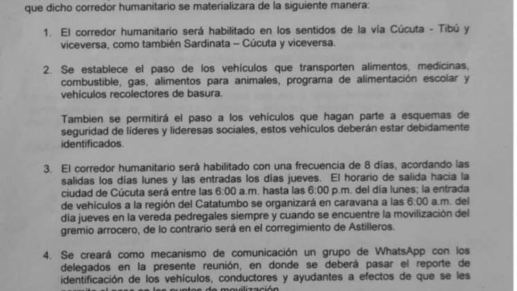 Acuerdo de corredor humanitario