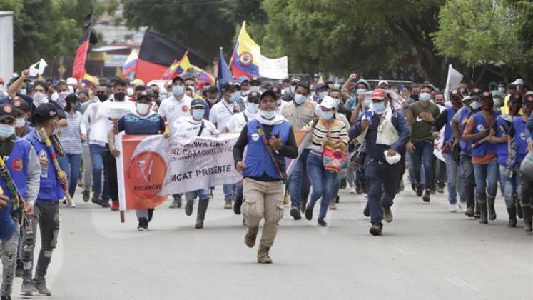 Campesinos del Catatumbo se sumaron a las acciones de la jornada de paro en Cúcuta/ Foto Alfredo Estévez/ La Opinión