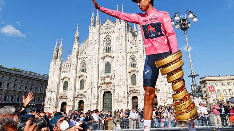 Egan Bernal, ganador del Giro de Italia 2021. 