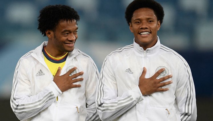 Juan Guillermo Cuadrado y Yairo Moreno, Colombia 1-0 Ecuador. 