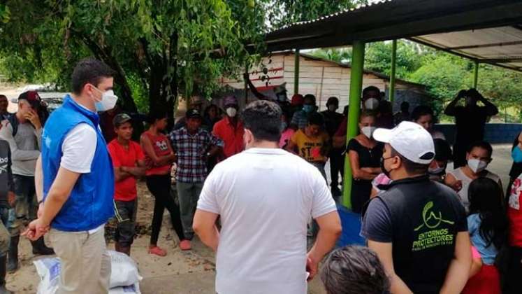La alcaldía entregó ayudas a los desplazados de Pacolandia./Foto cortesía