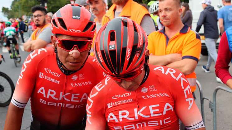 Nairo Quintana y Dayer Quintana en el Tour de Luxemburgo. 