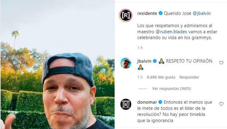 Fuerte respuesta de Residente a J Balvin sobre nominación a los Grammy