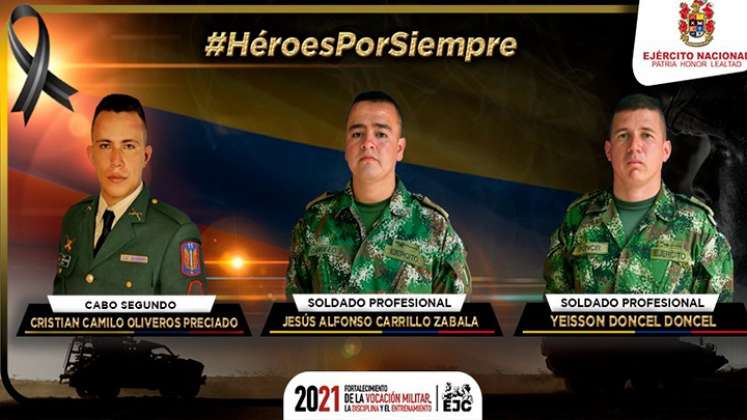 tres militares muertos en teorama