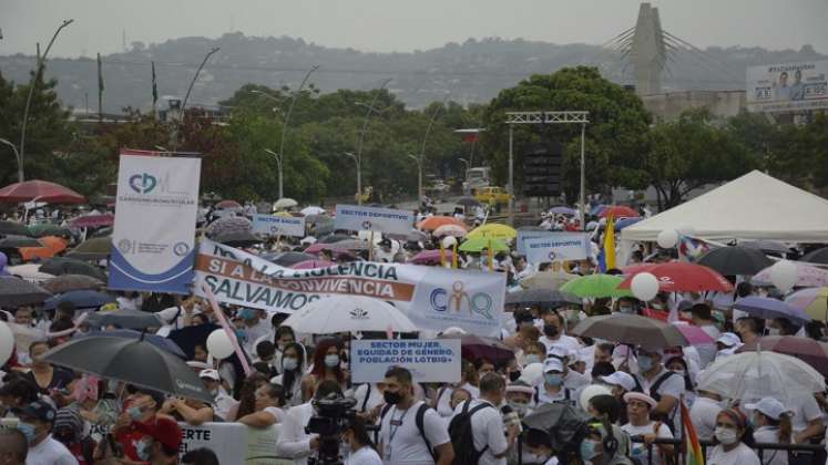 El recorrido finalizó en la Plaza de Banderas./Foto: Juan Pablo Cohen - La Opinión