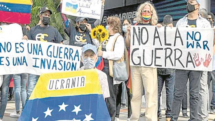 La oposición venezolana protestó por la invasión de Rusia a Ucrania./ Foto Cortesía