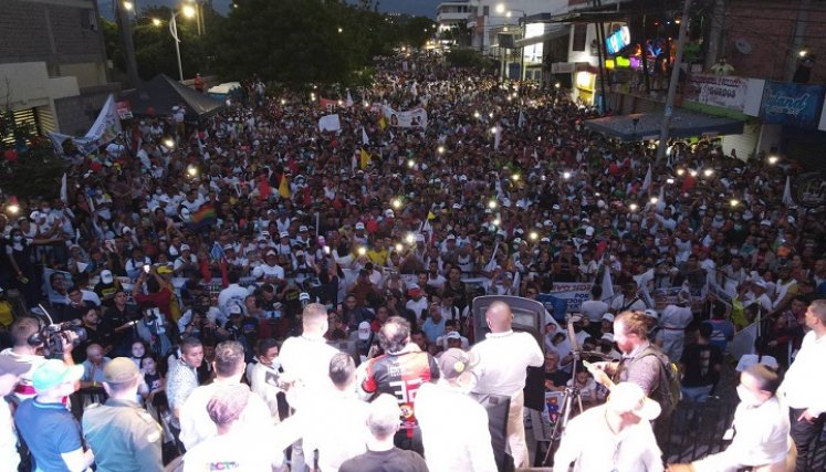 El candidato presidencial Gustavo Petro asistió a una concurrida manifestación en Natilán, Atalaya./Foto Cortesía