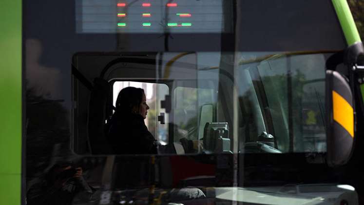 Flota de buses en Bogotá.