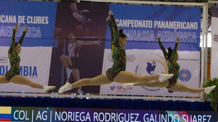 El semillero de gimnasia aeróbica mostraron toda su calidad en las competencias grupales. 