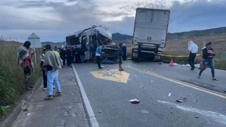 Choque mortal en vía Pamplona - Bucaramanga./Foto: cortesía