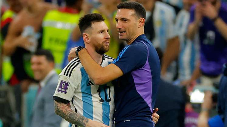 Lionel Messi y Lionel Scaloni. 