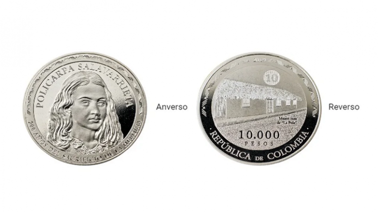 Moneda de 10 mil. 