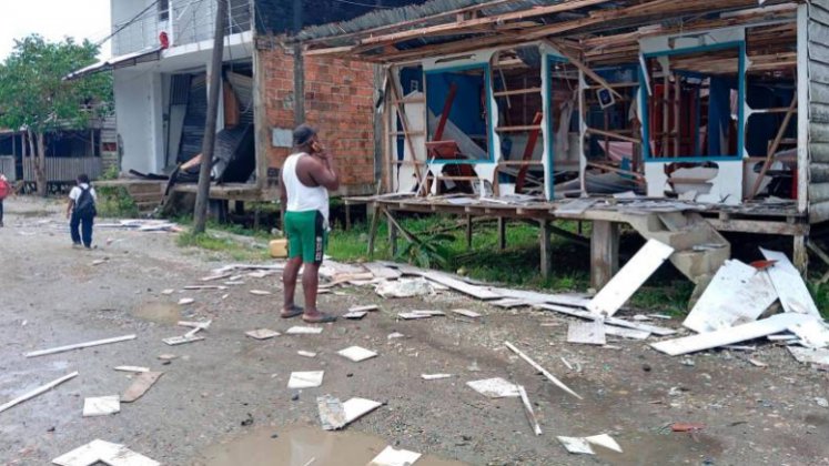 La Alcaldía de Timbiquí reveló que la explosión dejó entre 180 y 200 casas afectadas como consecuencia de la explosión. / Foto cortesía