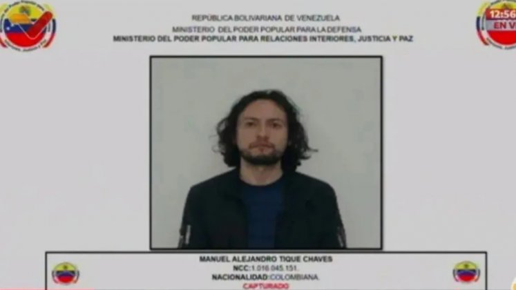 El colombiano Manuel Alejandro Tiques Chaves se encuentra detenido en Venezuela. / Foto: Efecto Cocuyo