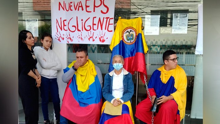 Protesta en la Nueva EPS