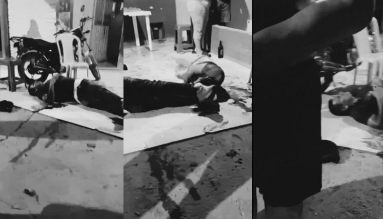 En video la comunidad grabó minutos después el bar en donde fue asesinado un hombre y una menor de edad.