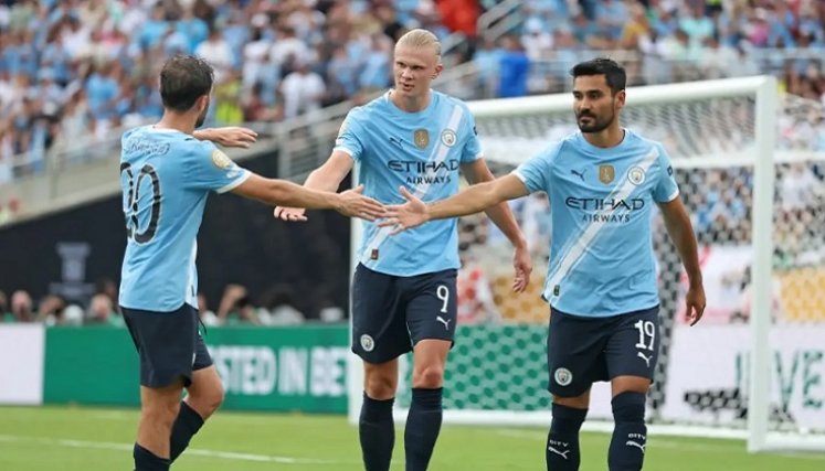 Erling Haaland fue clave en la victoria de los Citizens. 