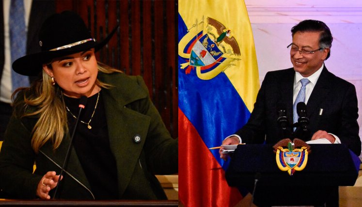 Lina Garrido y Gustavo Petro