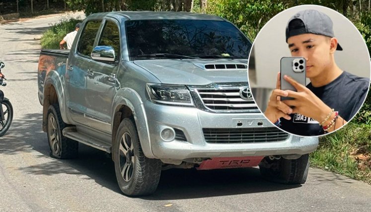 La camioneta Toyota gris, sin placas, fue robada por los autores del crimen. / Foto Cortesía