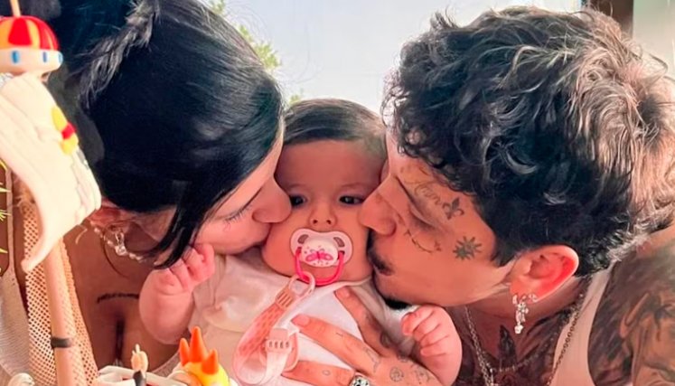 Nodal y su hija Inti