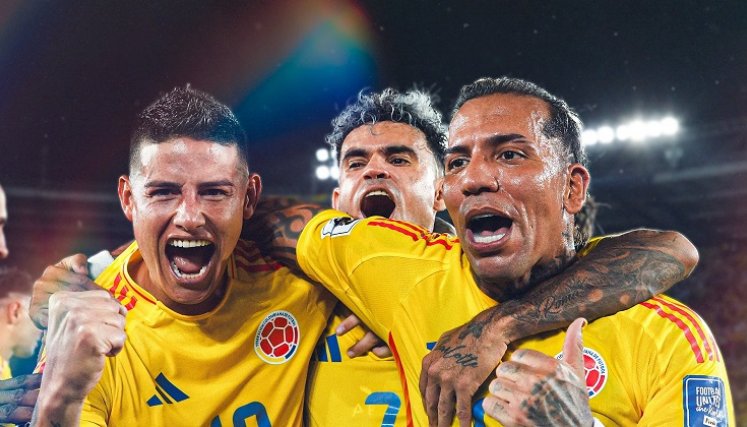 James Rodríguez, Luis Díaz y Dayro Moreno celebraron a rabiar la clasificación a la Copa del Mundo que harán conjuntamente, Canadá, Estados Unidos y México. 