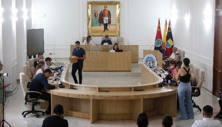 Proceso de votación en la Asamblea Departamental.