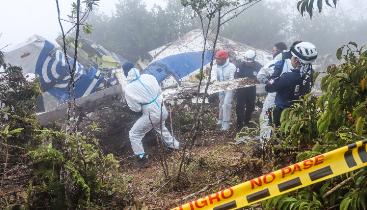 Zona del accidente aéreo en Playa de Belén. 
