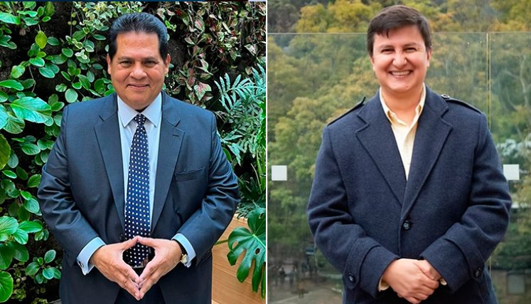 Henry Amorocho, profesor de Hacienda Pública y Presupuesto de la Unirosario; y Mauricio Salzar, director del Observatorio Fiscal de la Javeriana./ Fotos Cortesía