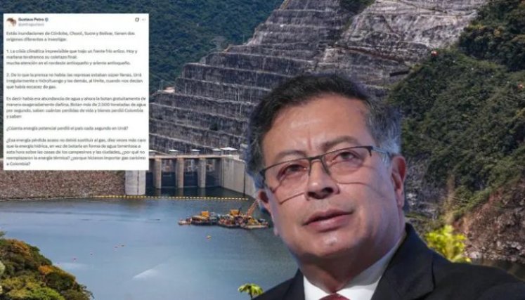 Sin pruebas, Petro señaló a embalses de Urrá e Hidroituango por crisis invernal en Antioquia, Chocó y el Caribe colombiano