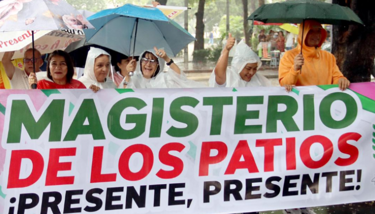Protesta de maestros en Cúcuta.